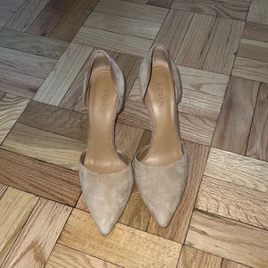 J Crew Nude Suede Pumps size 8